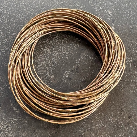 Gold-Tone 43 Interlocking Bangle Bracelets - Picture 7 of 9